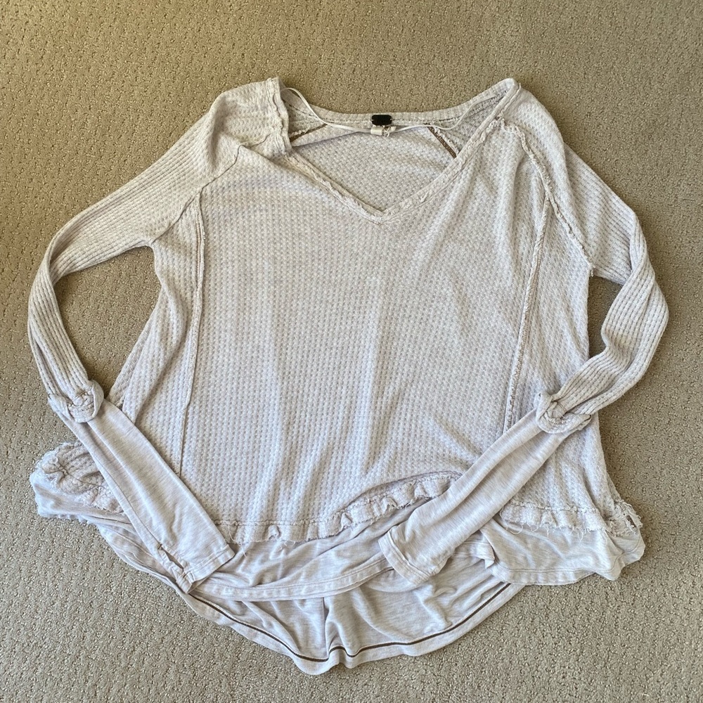 Free people long sleeve waffle shirt